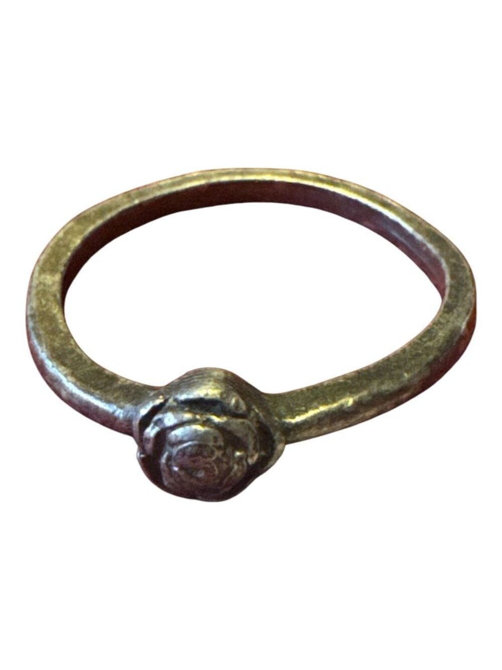 Vintage Silver-Tone Rose Design Ring Minimalist Jewelry For Women